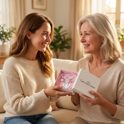 Mom & Daughter Matching Heart Keychain Set